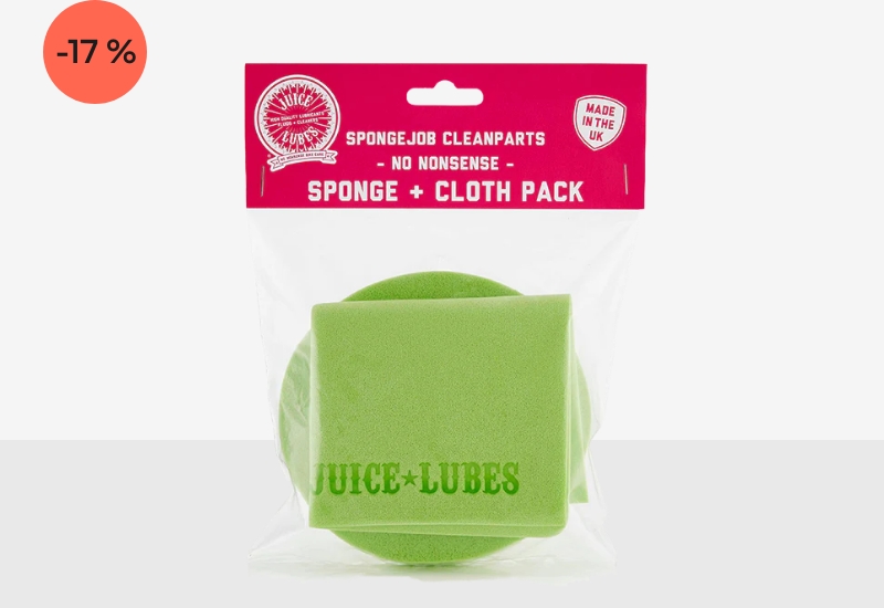 Čistící sada JUICE Lubes SpongeJob CleanParts houbička a hadřík na kolo