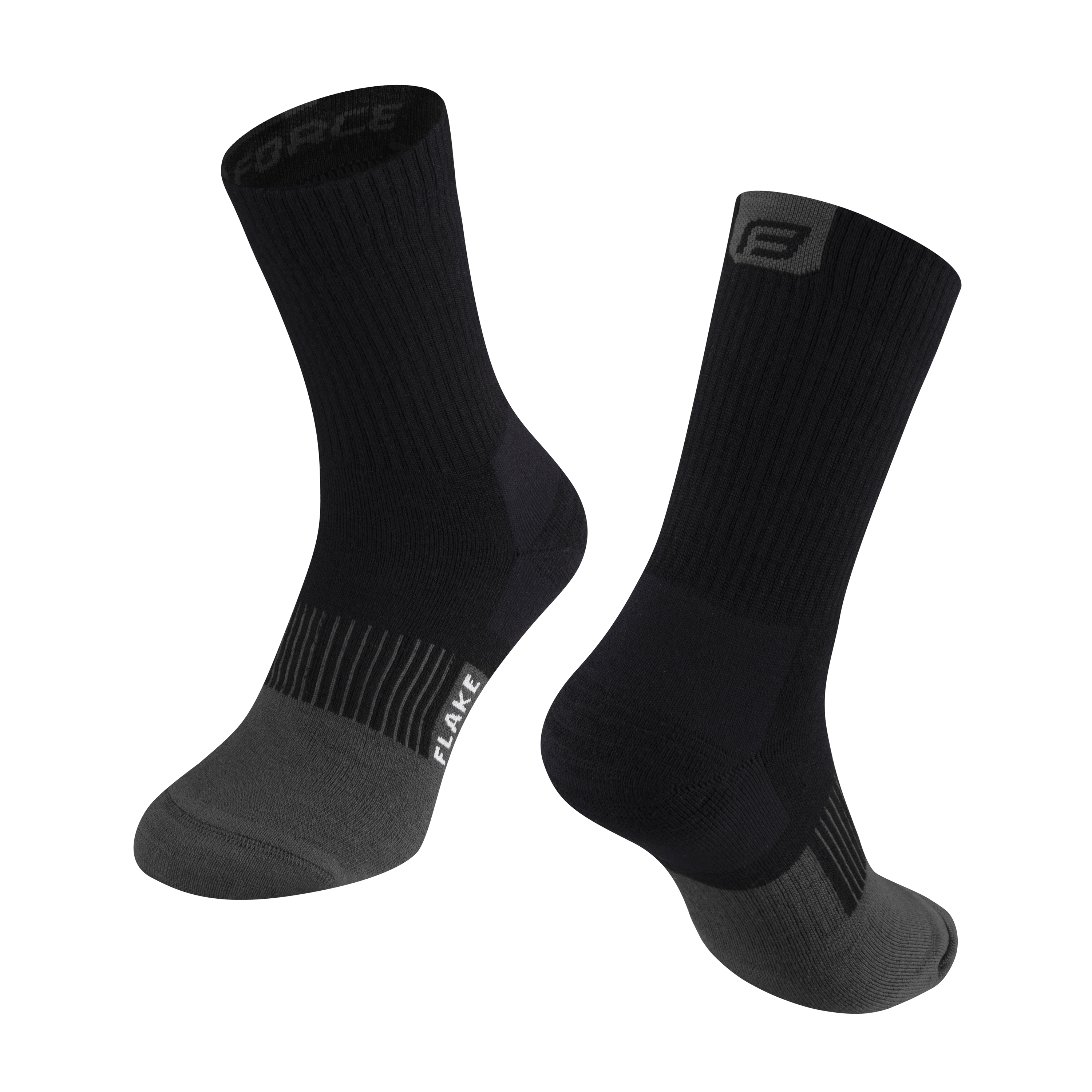 Zimní ponožky FORCE FLAKE černo-šedé L-XL
