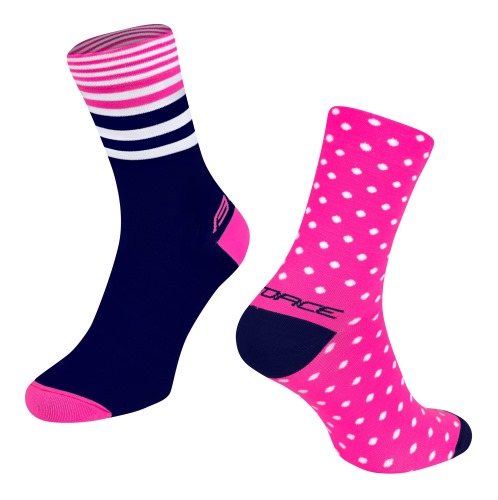 Ponožky FORCE SPOT růžovo-modré 1