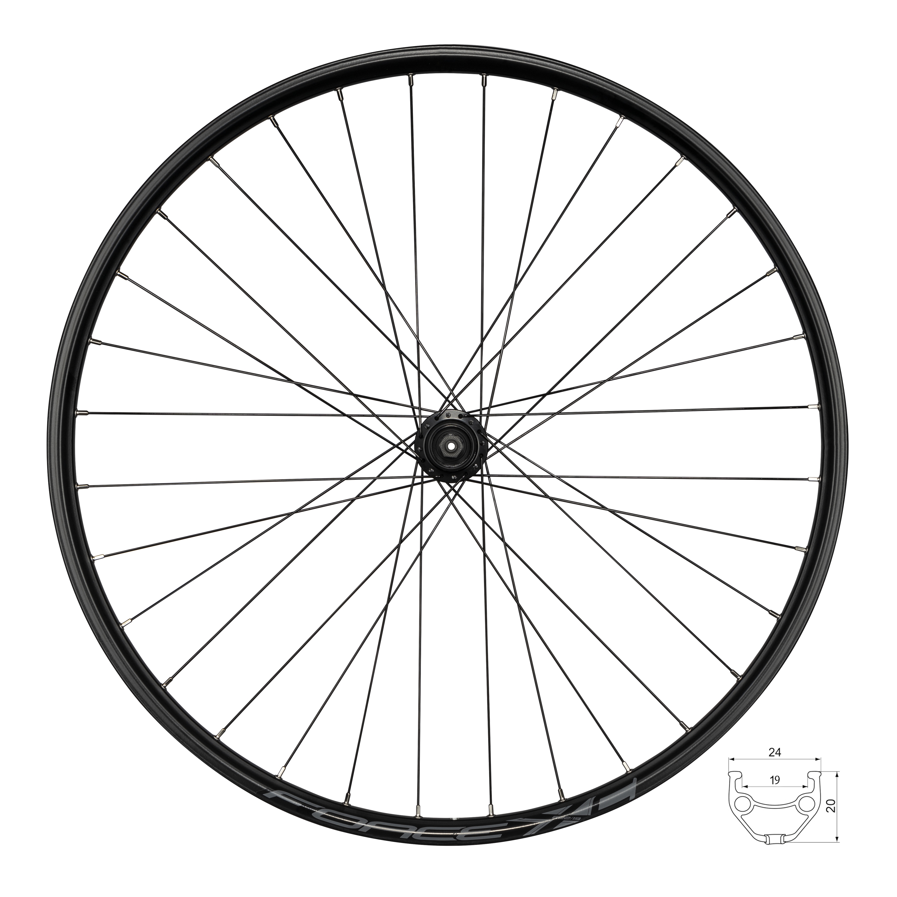 Zapletené kolo FORCE XC DISC CL 622x19 F804323 32d zadní