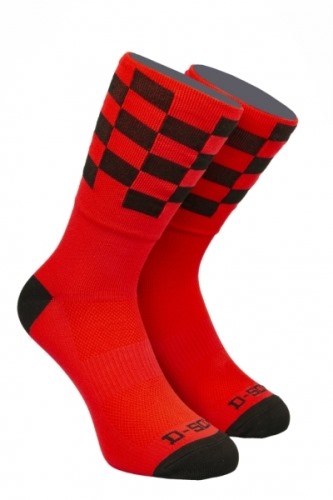Ponožky D-SOX červená šachovnice