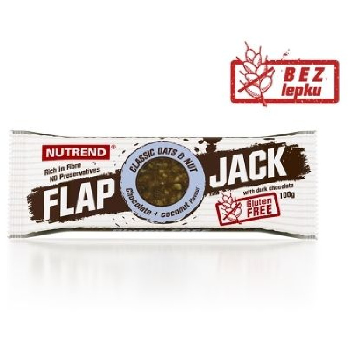NUTREND Tyčinka nutrend flap jack gluten free 100 g čokoláda/kokos s hořkou čokoládou