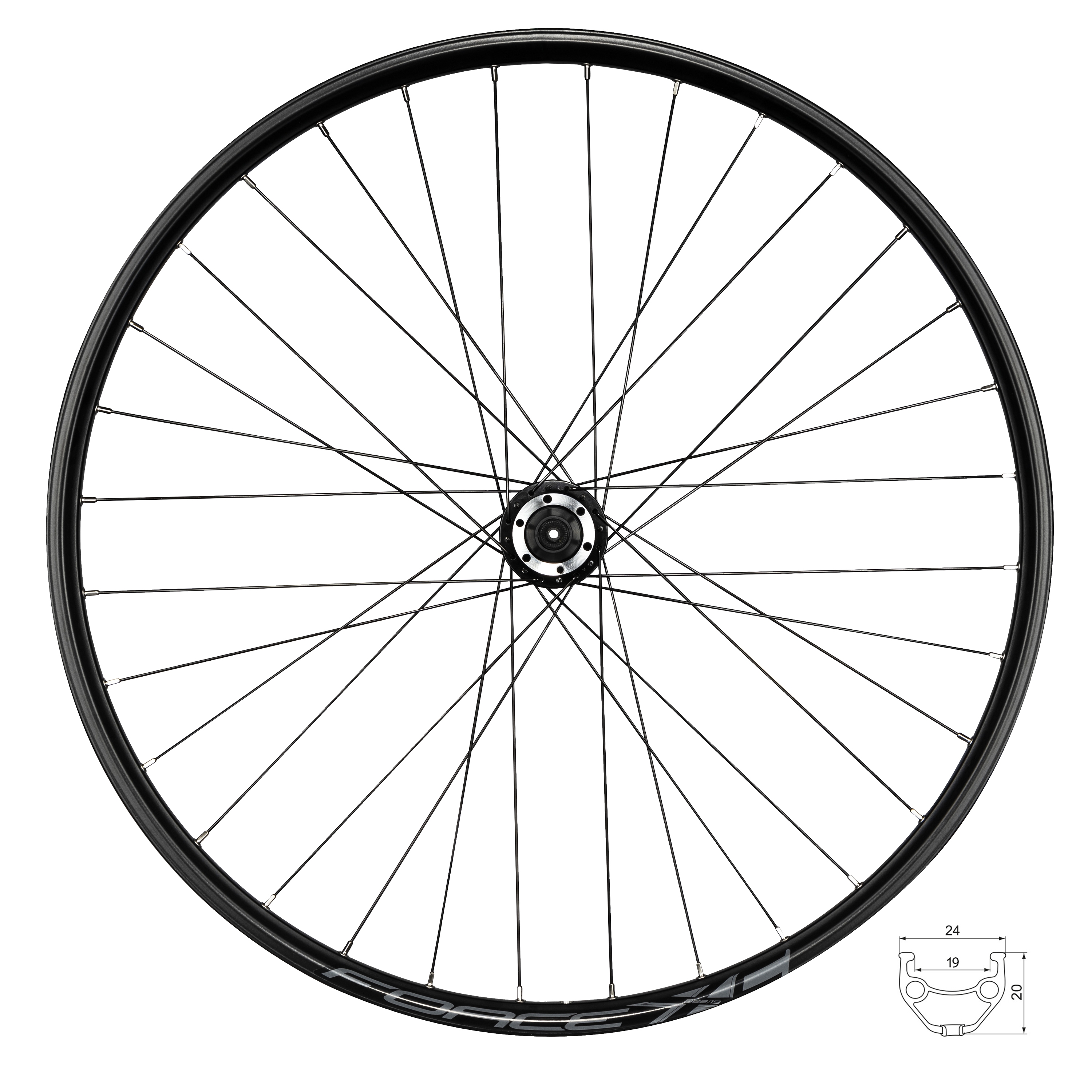 Zapletené kolo FORCE XC DISC 622x19 F804333-6d 32 děr zadní