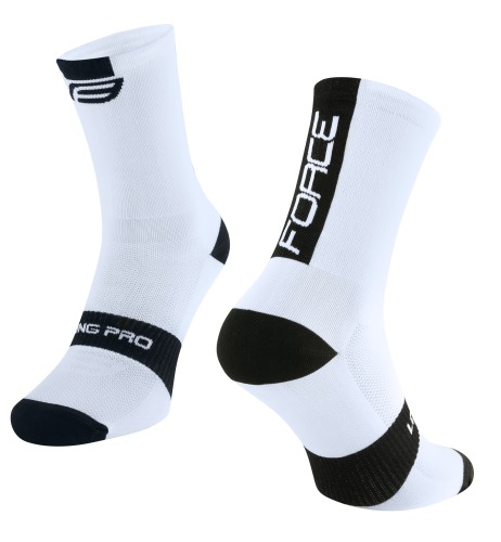 Ponožky FORCE LONG PRO bílo-černé 1