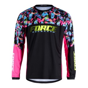 Dres FORCE RECKLESS dlouhý rukáv černo-růžovo-fluo