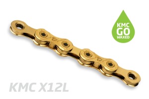 Řetěz KMC X12L 12s Gold Waxed 126 článků (1)