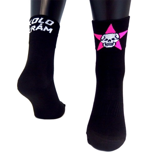 Ponožky KOLOKRÁM  HVĚZDA Black/Pink