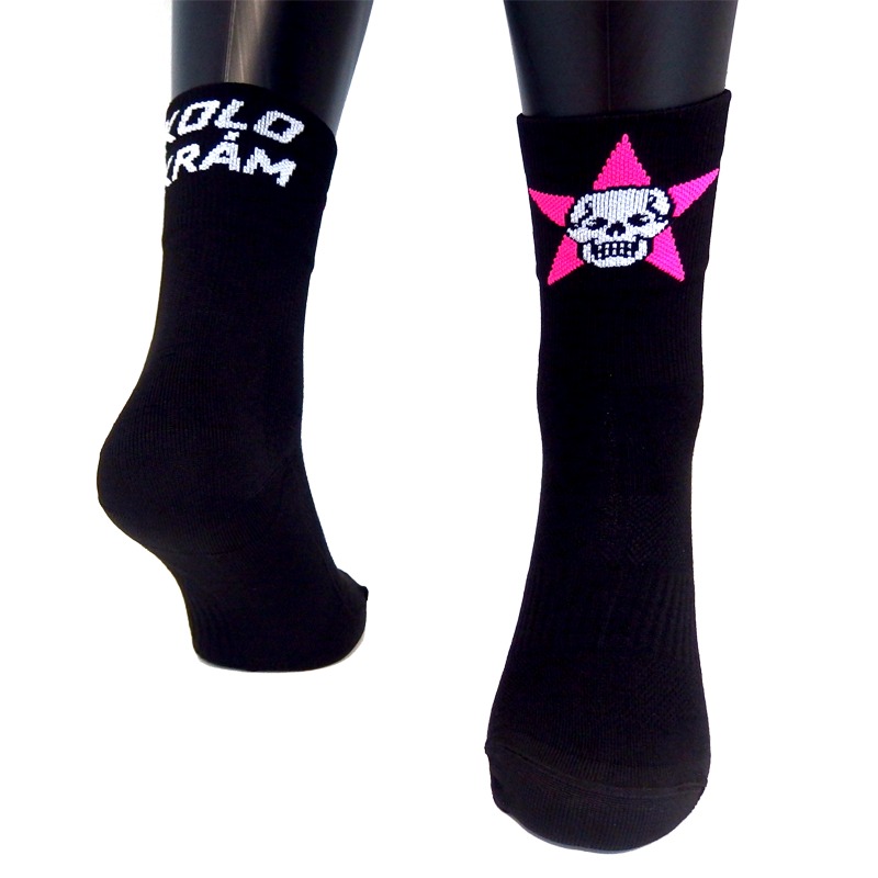 Dámské ponožky kolokrám hvězda black/pink m
