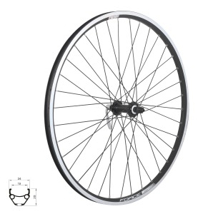 Zapletené kolo FORCE CLASSIC 26 HBTX500 V-brzdy 36 děr přední