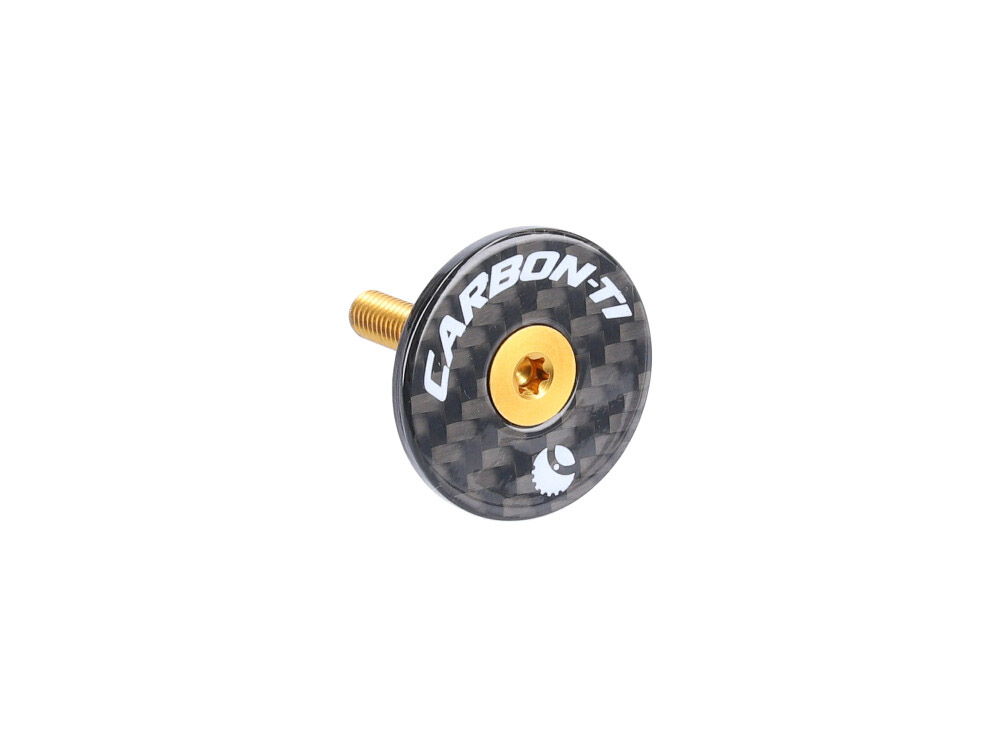 CARBON-TI Víčko hlavového složení carbon-ti x-cap carbon / zlatý šroub