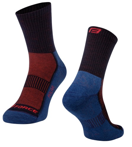 Ponožky FORCE POLAR modro-červené01