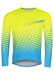 Dres FORCE MTB ANGLE dlouhý rukáv fluo-modrý