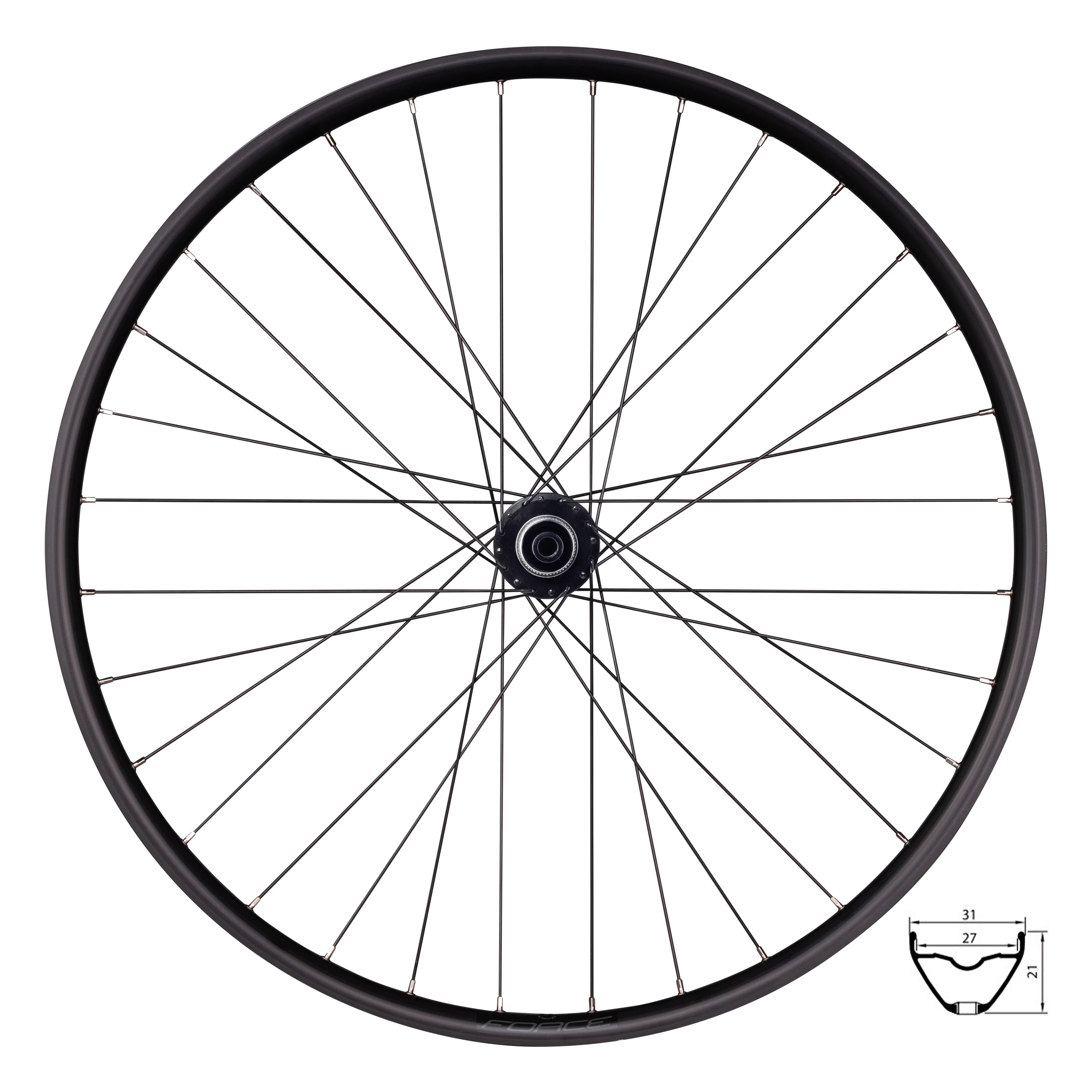 FORCE Zapletené kolo force xc 29 shimano micro spline center lock 32 děr zadní
