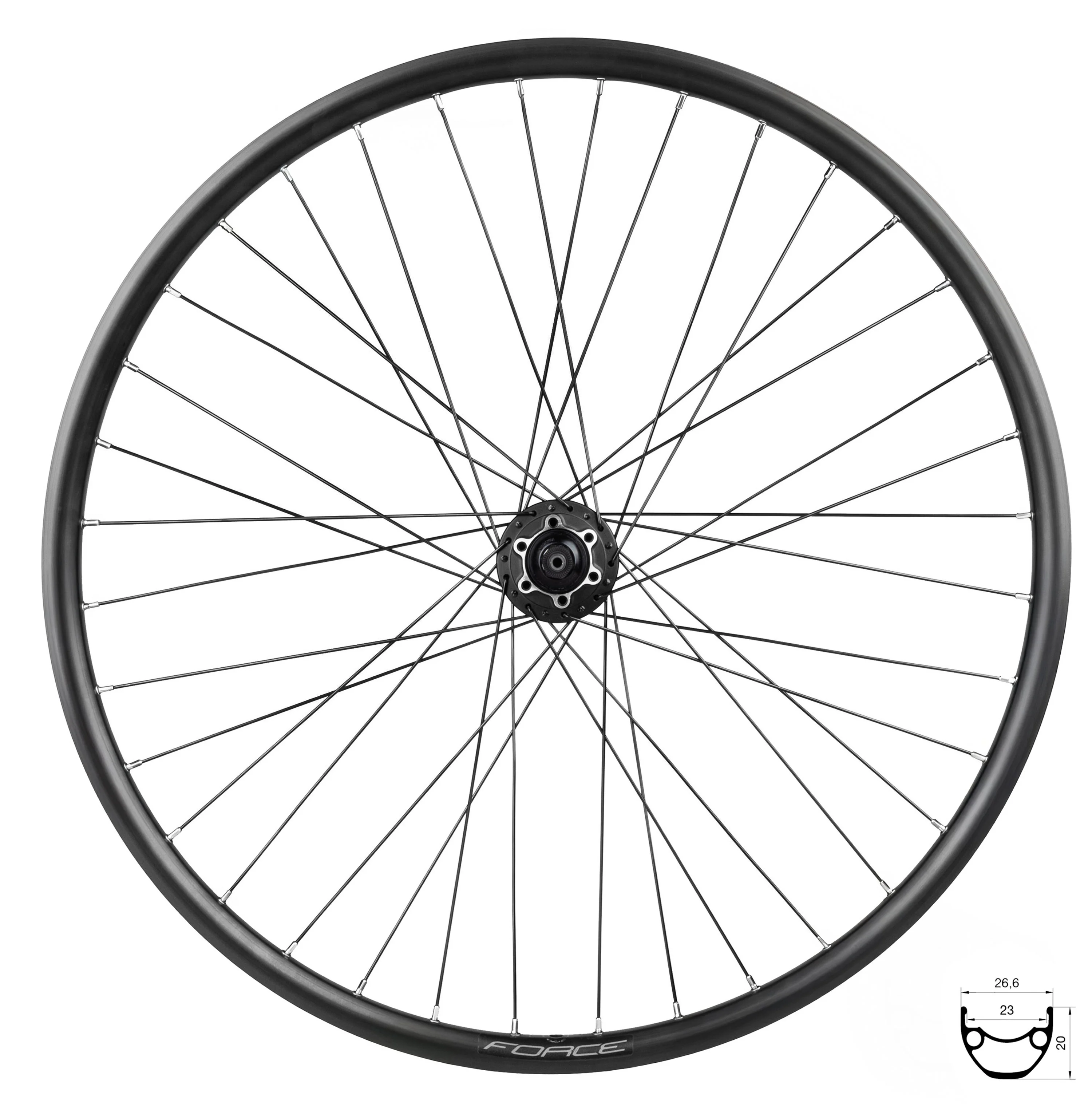 Zapletené kolo force xc 26 disc 559x23 fhm475 6d 36d zadní