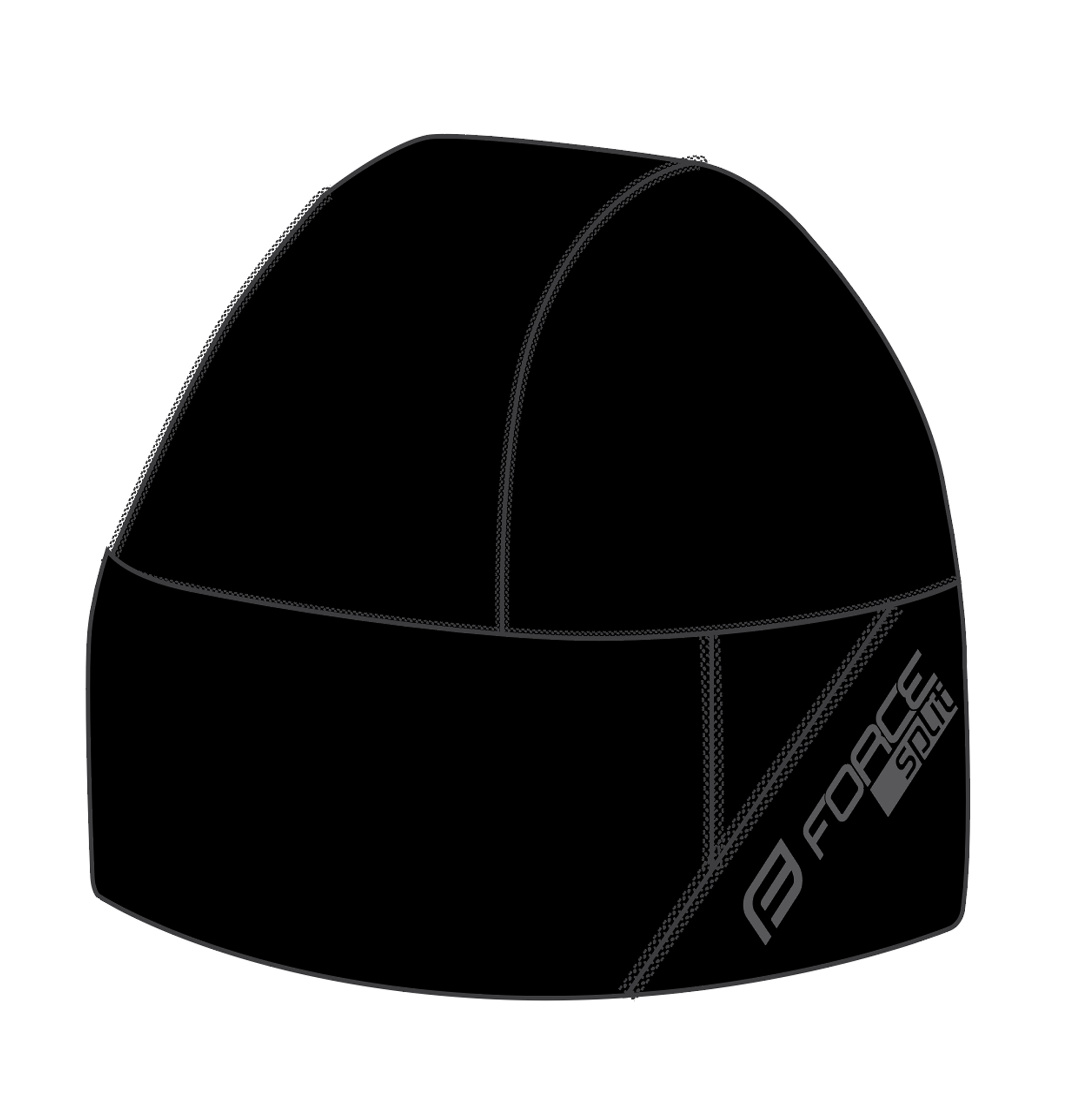 Zimní čepice pod přilbu FORCE SPLIT černá L-XL