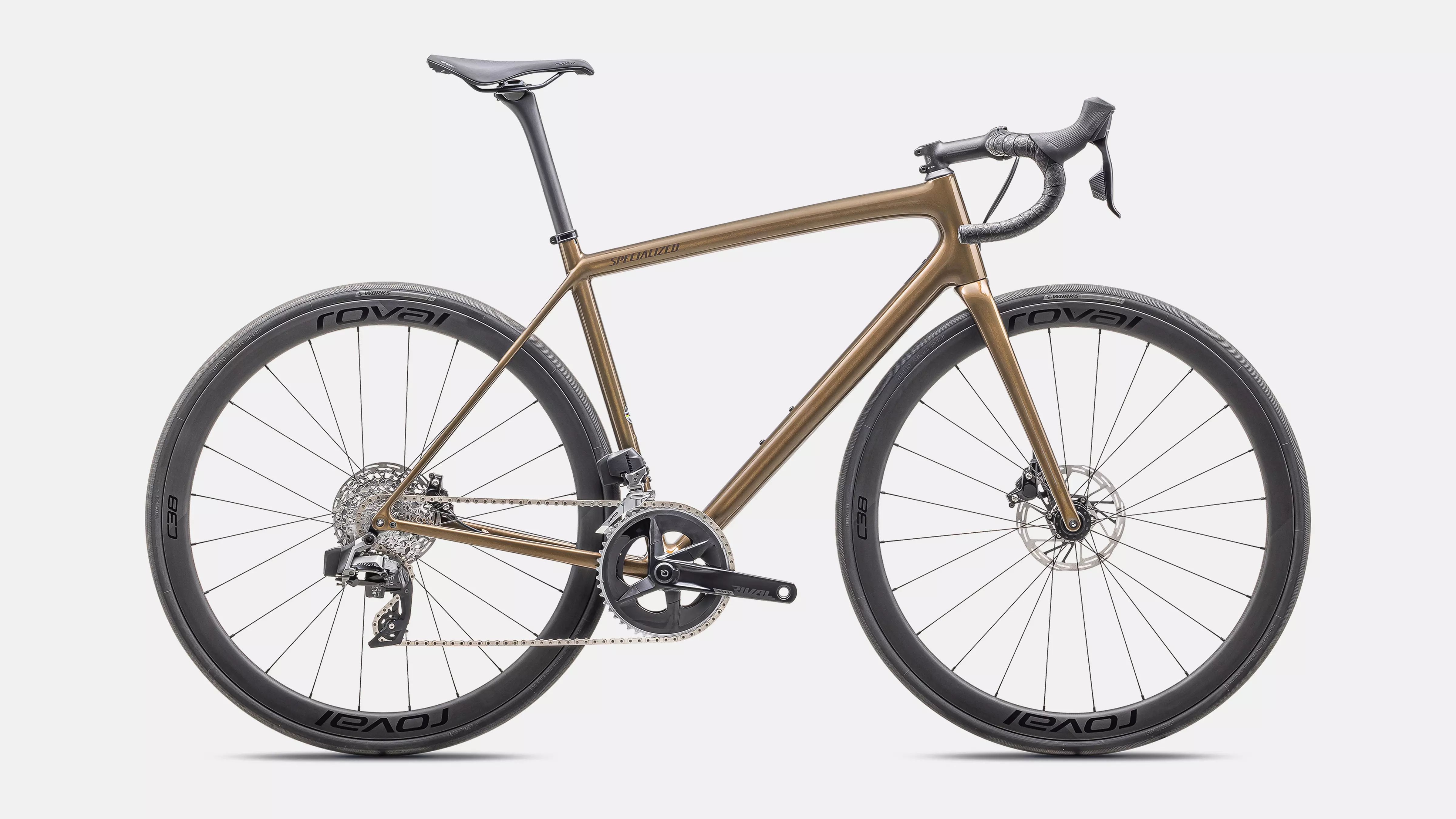 Silniční kolo Specialized Aethos Expert Gloss Burnt Gold Metallic/Doppio 2025 54