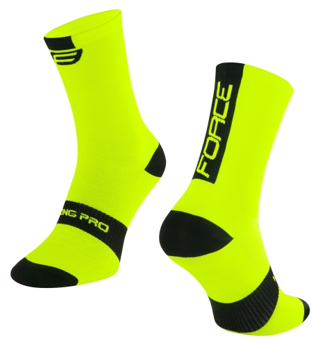 Ponožky FORCE LONG PRO fluo-černé 1
