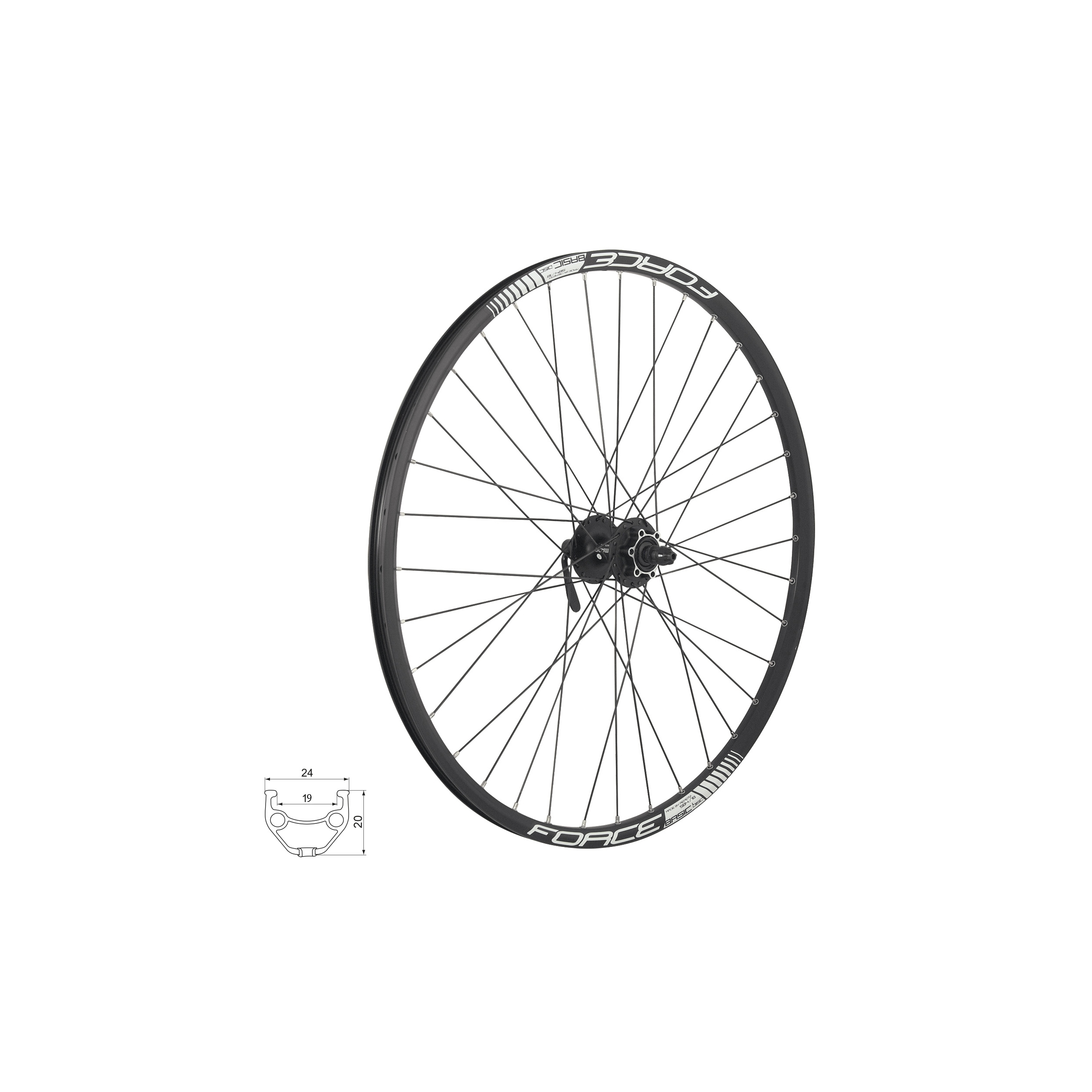 Zapletené kolo force basic disc 26 hbm475 intl 36 děr přední