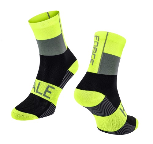 Ponožky FORCE HALE fluo-černo-šedé 1