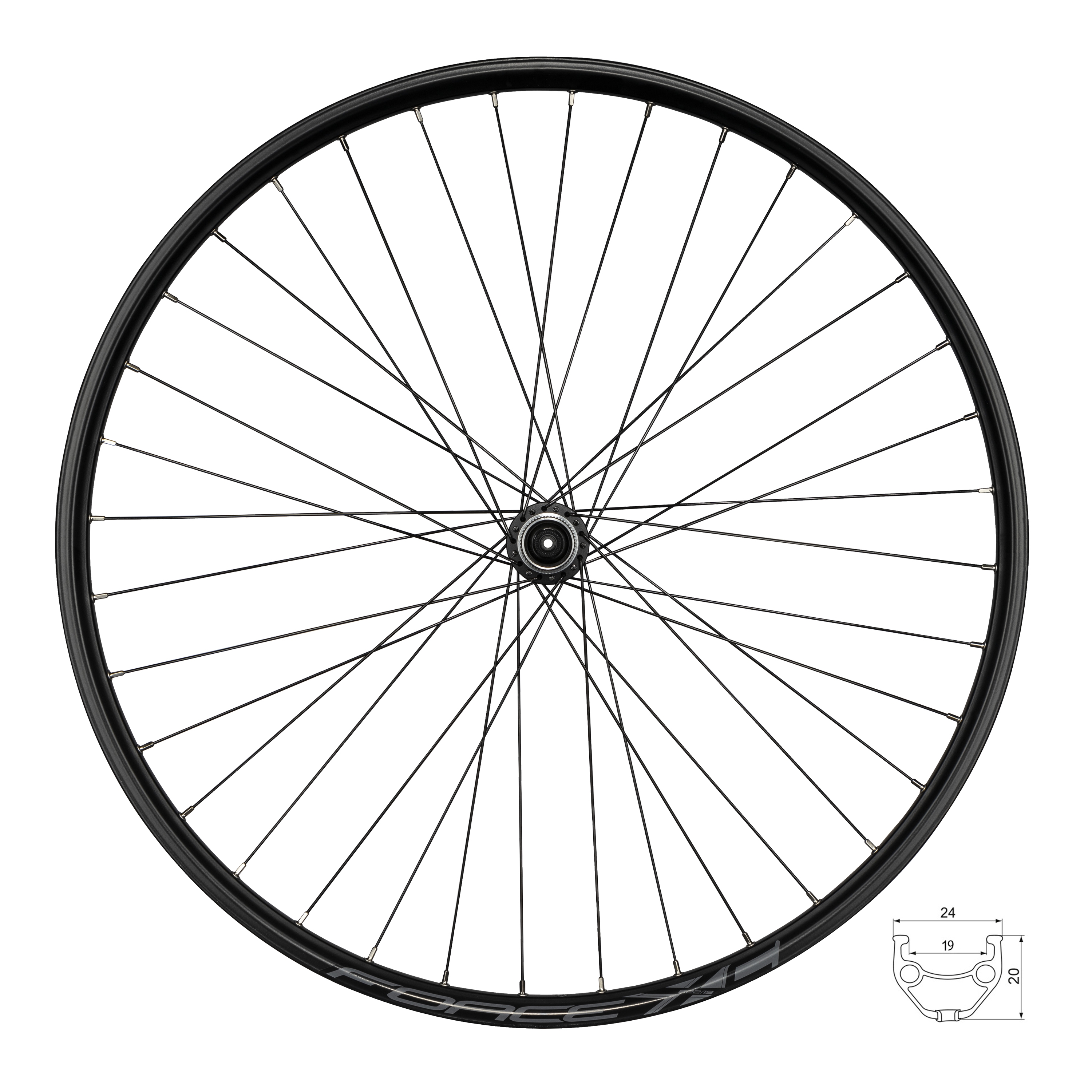 Zapletené kolo force xc 29 disc 622x19 fhm3050-cl 36 děr zadní