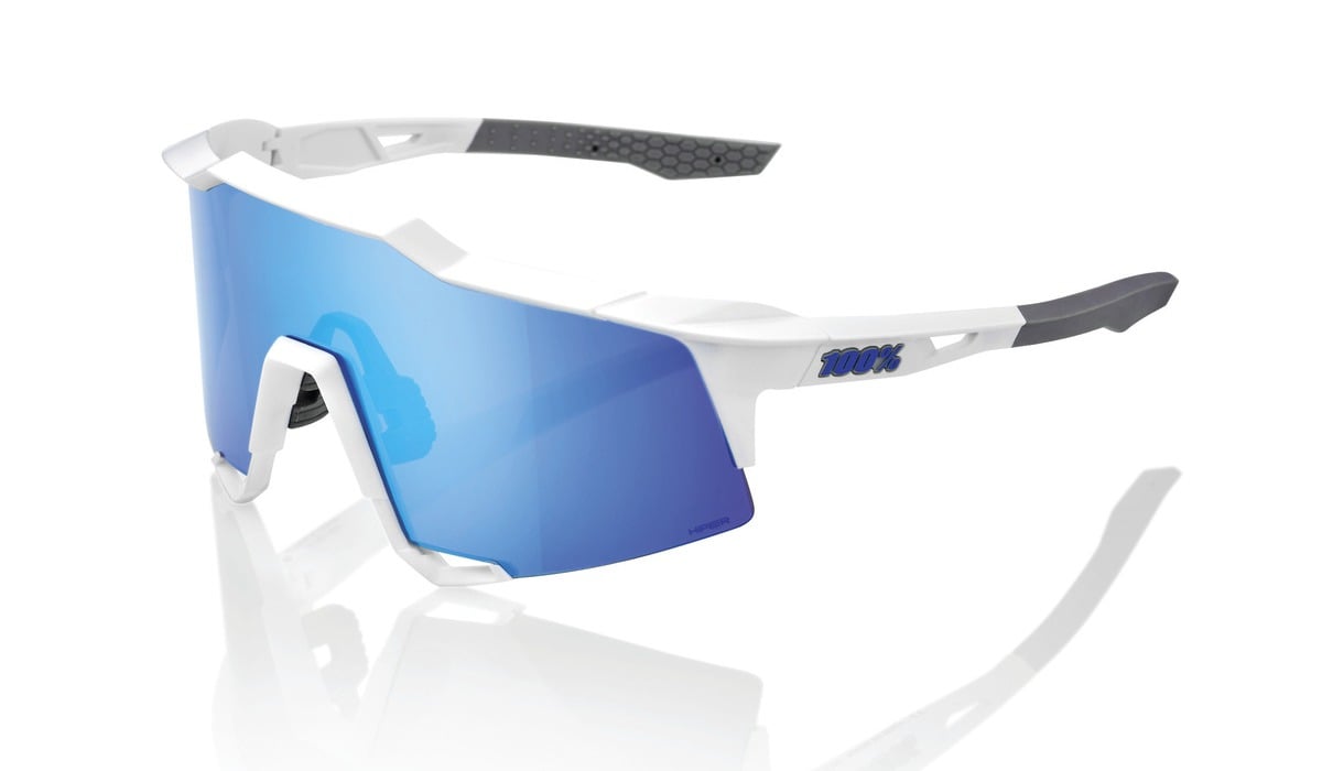 Brýle 100% Speedcraft Matte White/Hiper Blue Multilayer Mirror