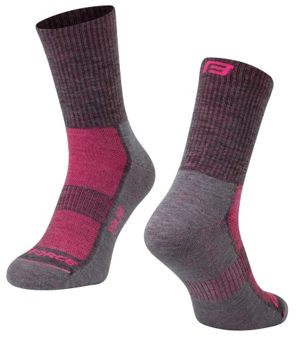 Ponožky FORCE Polar šedo - růžové 