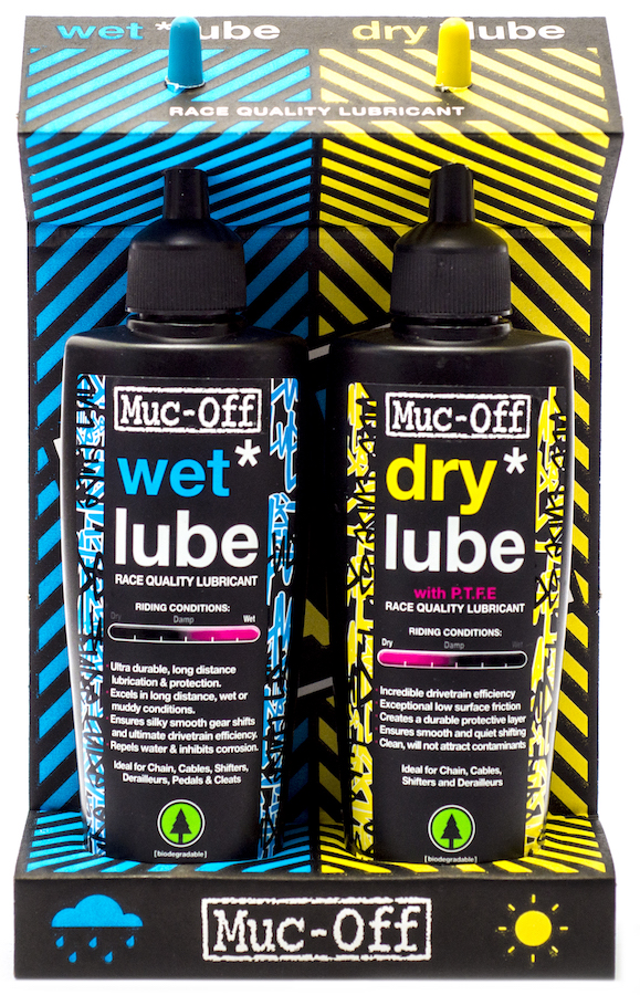 Sada olejů na řetěz MUC-OFF Wet + Dry 120 ml Twin Pack
