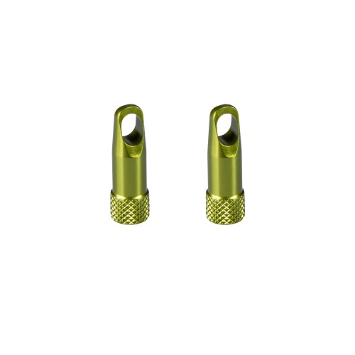 Čepičky galuskového ventilku FORCE hliníkové s klíčem zelené 2 ks 1