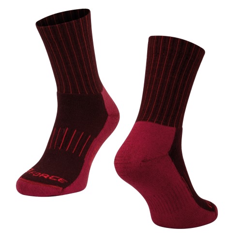 Ponožky FORCE Arctic bordo-červené