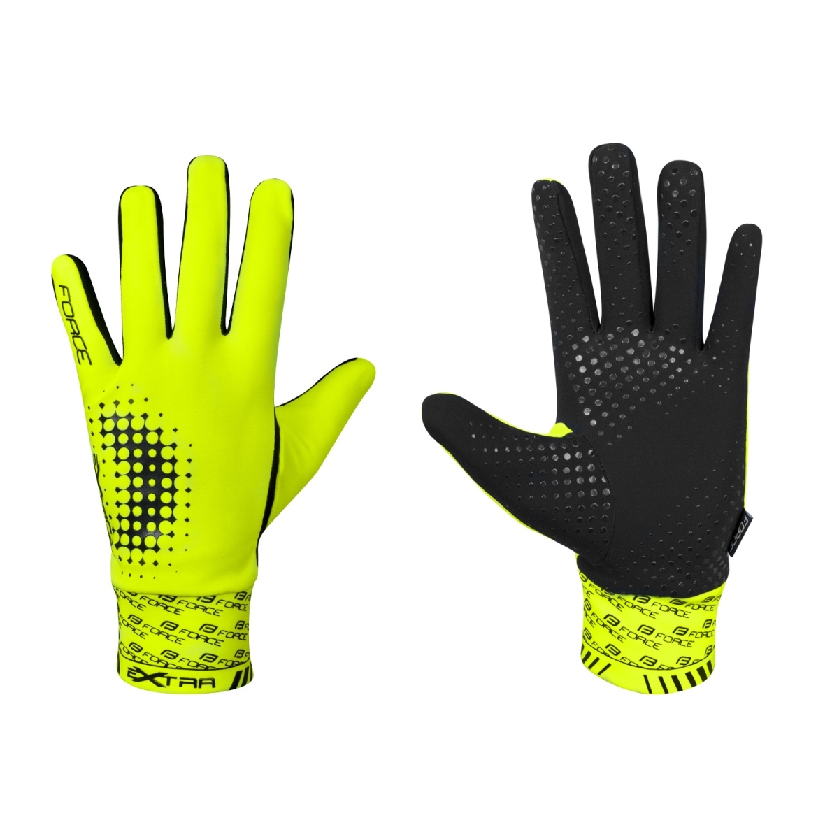 Zimní rukavice FORCE EXTRA fluo žluté XS