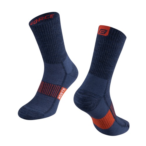 Ponožky FORCE NORTH modro-oranžové 1