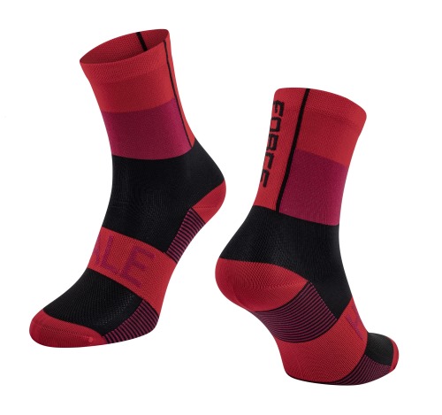 Ponožky FORCE HALE červeno-černé 1