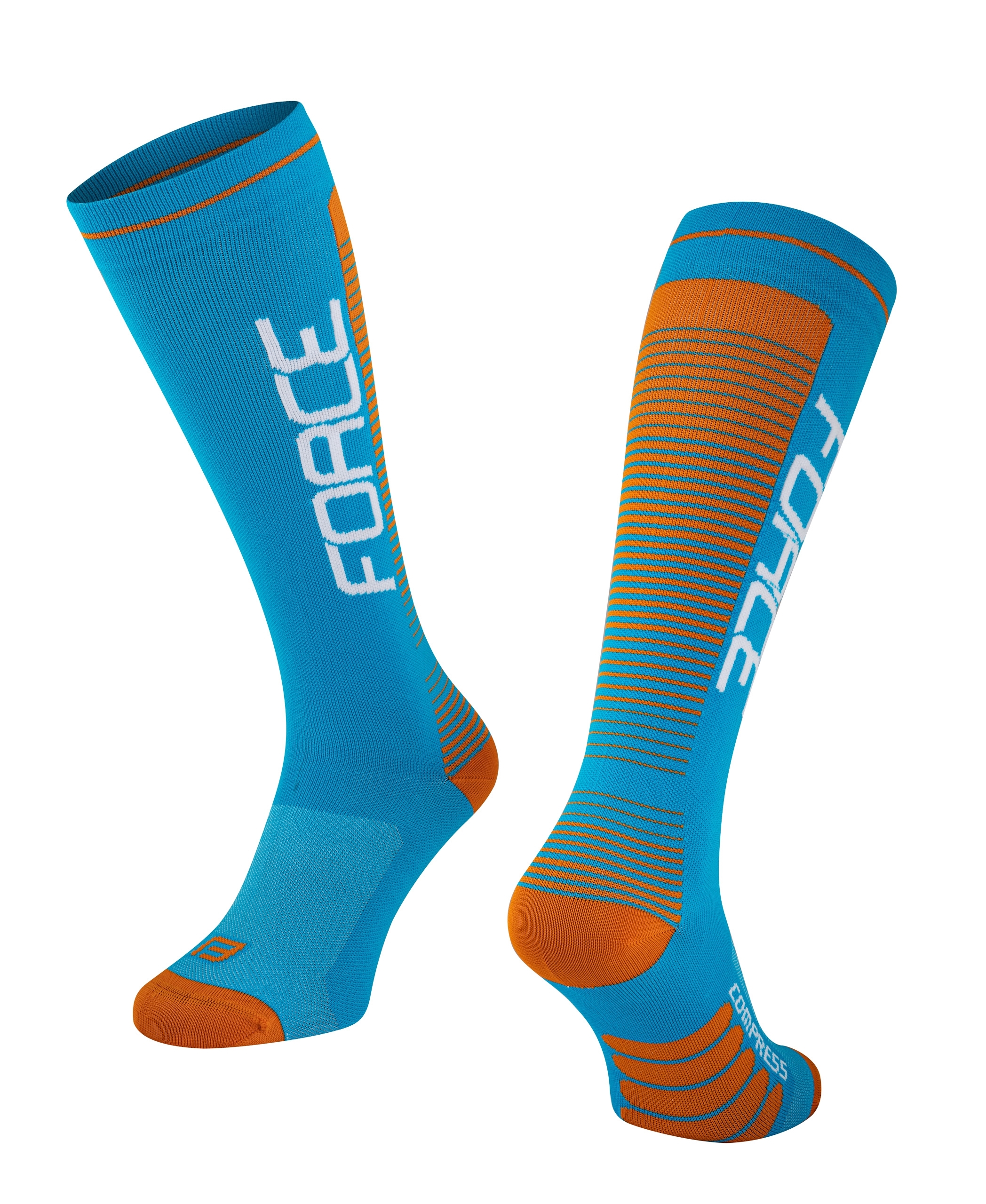 Kompresní ponožky FORCE Compress modro-oranžové S-M/36-41