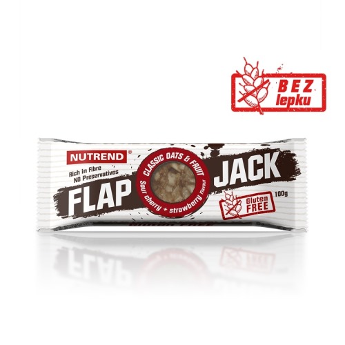 Tyčinka NUTREND Flap Jack Gluten free, 100g, višeň+jahoda