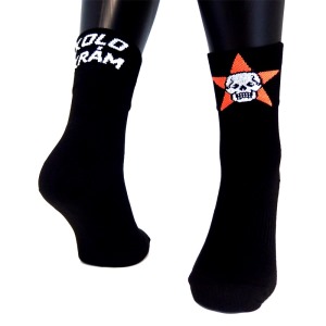 Ponožky KOLOKRÁM HVĚZDA Black/Orange