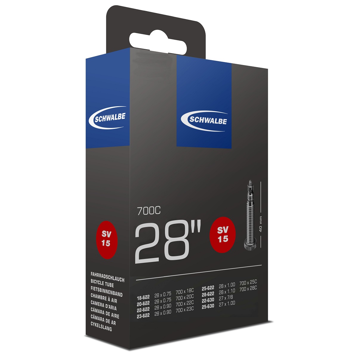SCHWALBE Duše schwalbe 28 sv15 fv 40 mm