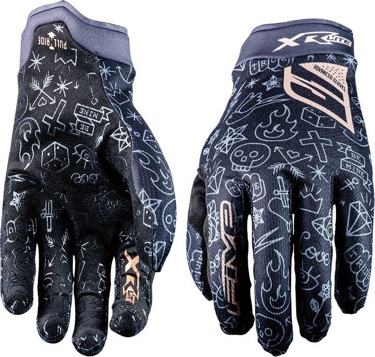 Dětské rukavice FIVE GLOVES XR Lite Kids Black Tatoo/Gold S