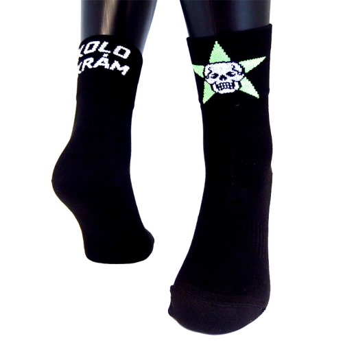 Ponožky KOLOKRÁM  HVĚZDA Black/Green