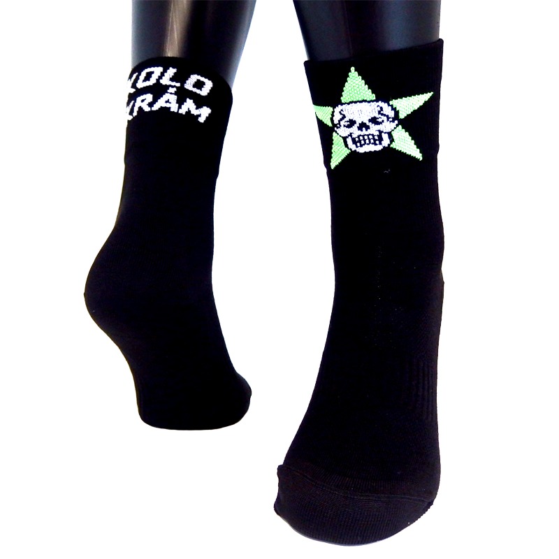 Ponožky kolokrám hvězda black/green m